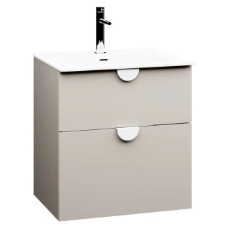 Servantskap <strong>Celeste</strong>  Beige Matt 60 cm med Handfat Hvit Blank