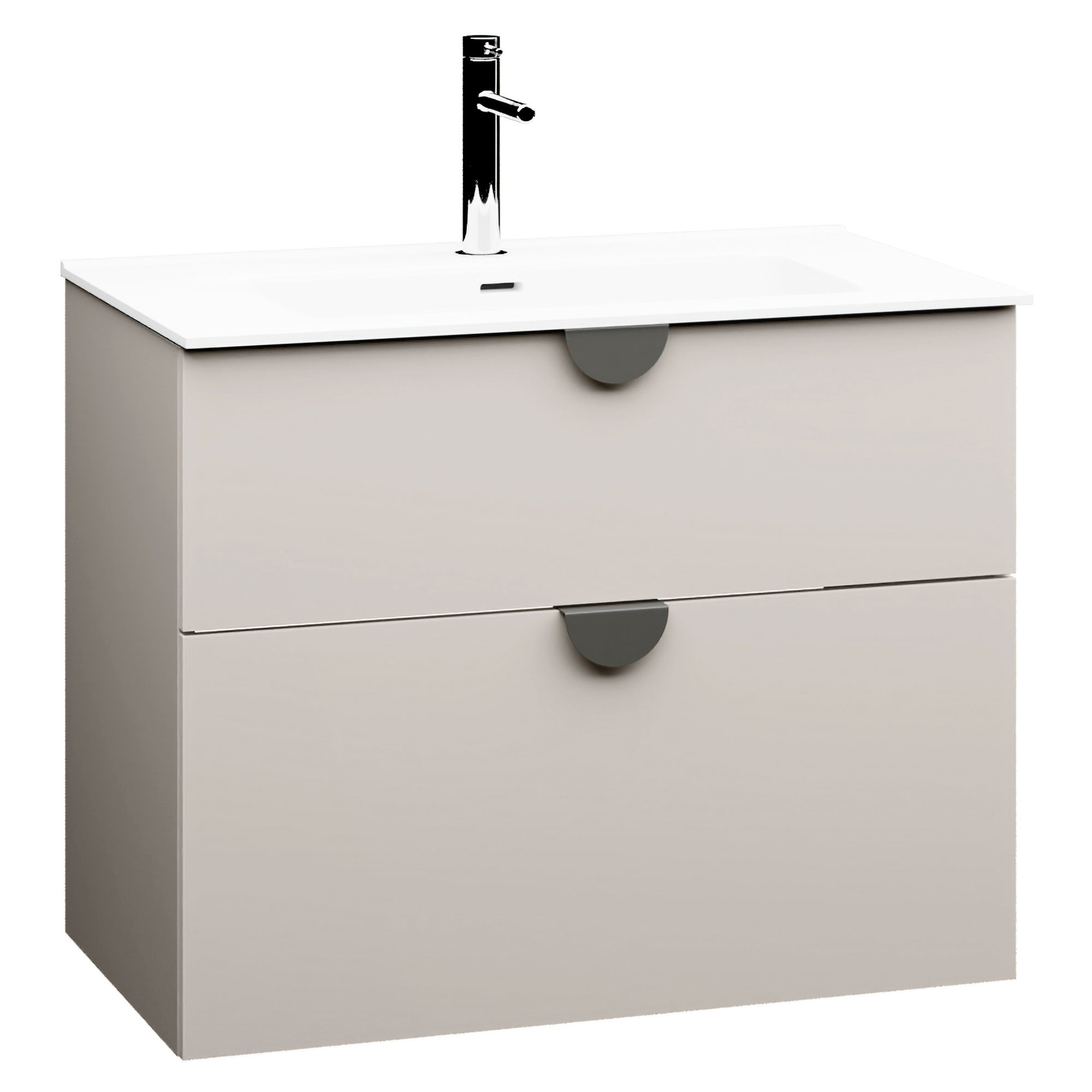 Servantskap Celeste Beige Matt 80 cm med Handfat Hvit Blank