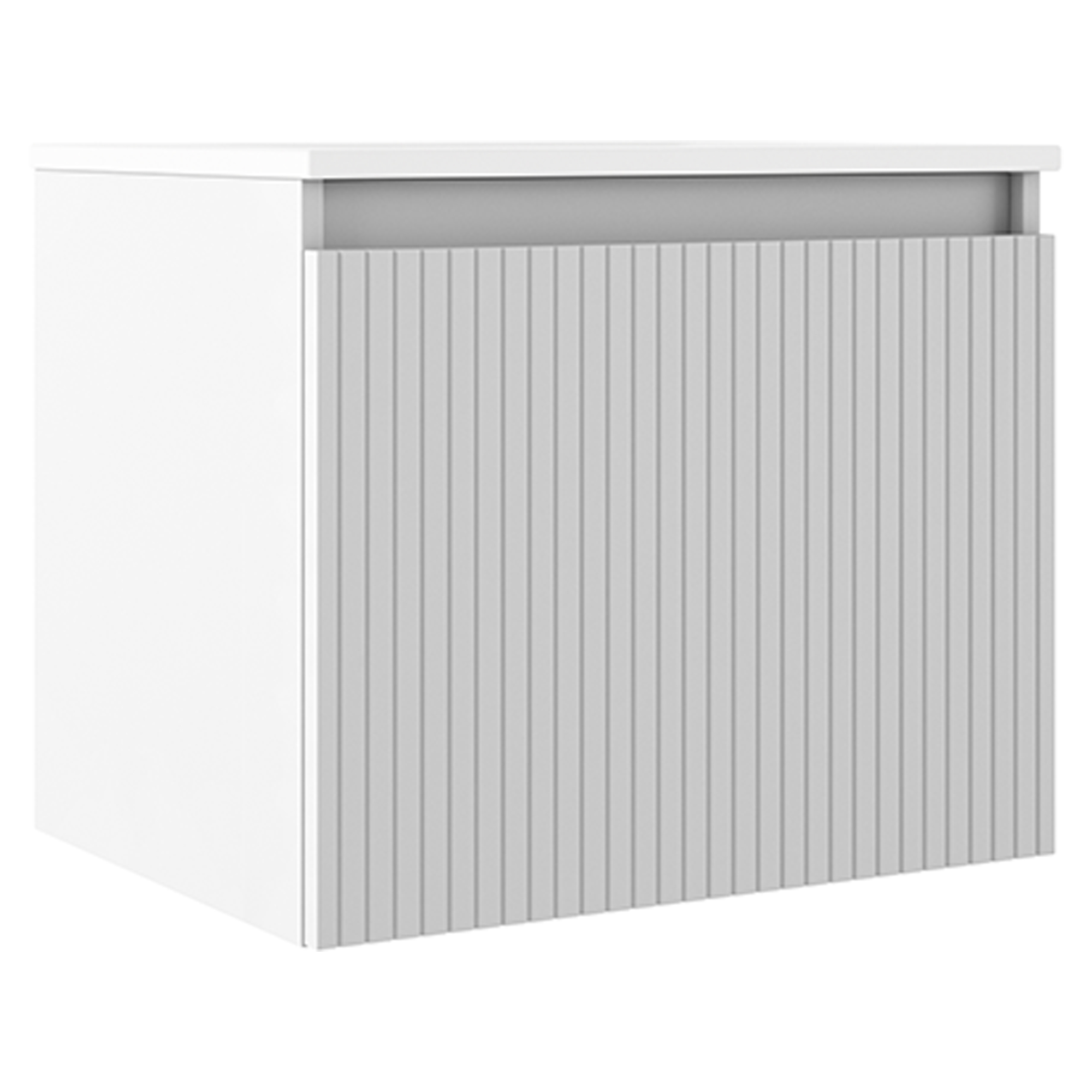 Servantskap Picone Hvit Matt 60 cm med Servant Hvit Blank