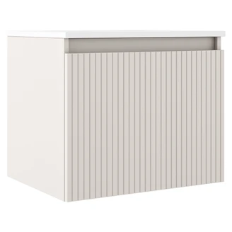 Servantskap <strong>Picone</strong>  Beige Matt 60 cm med Servant Hvit Blank