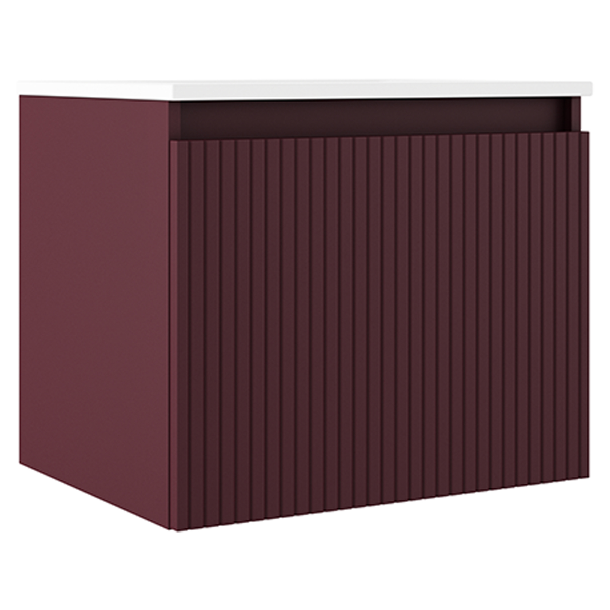 Servantskap Picone Rød Matt 60 cm med Servant Hvit Blank