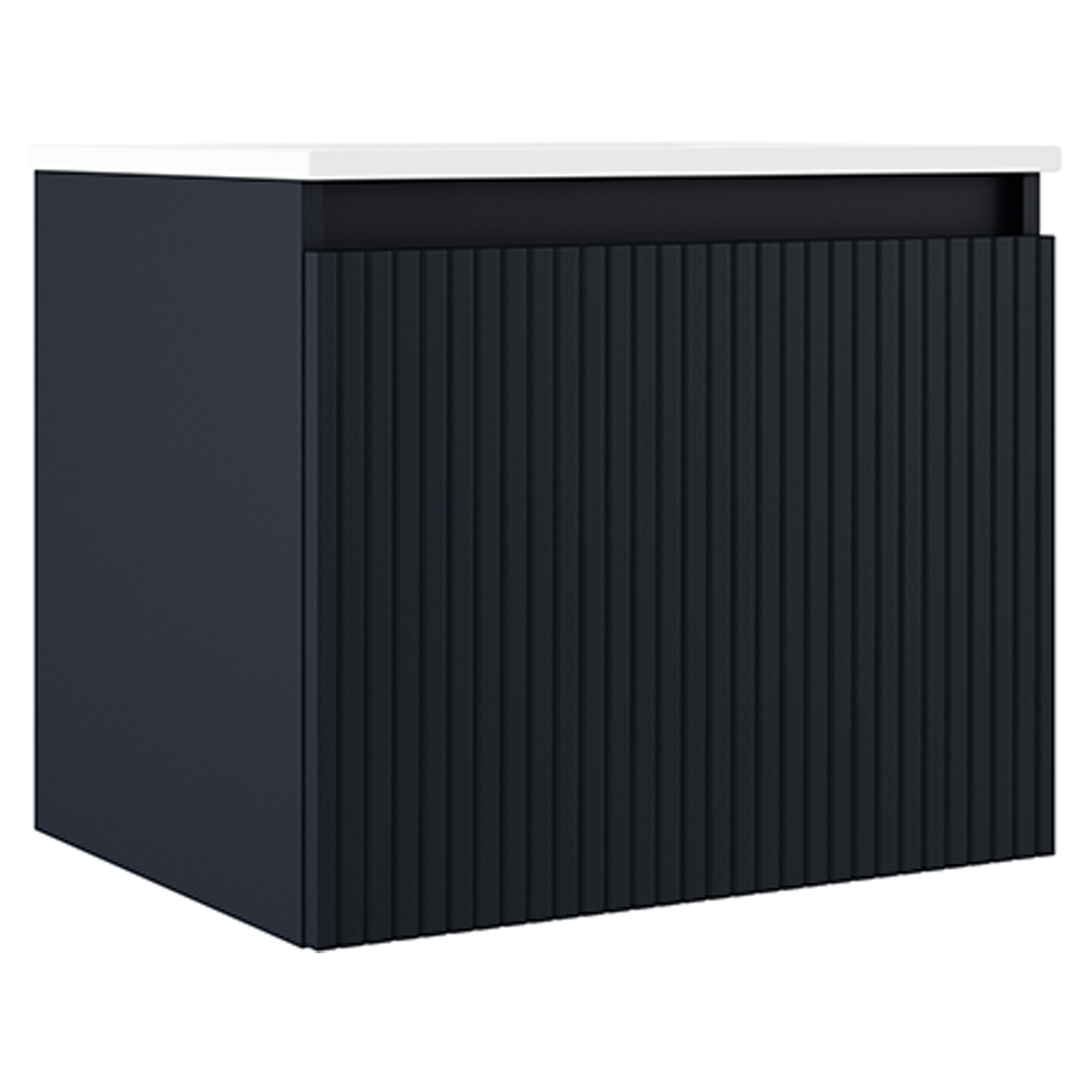 Servantskap Picone Mörblå Matt 60 cm med Servant Hvit Blank