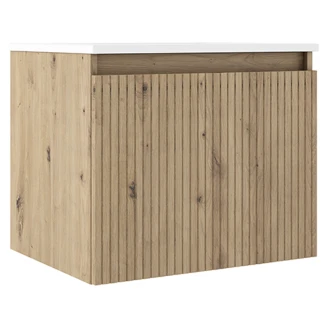 Servantskap <strong>Picone</strong>  Eik Matt 60 cm med Servant Hvit Blank