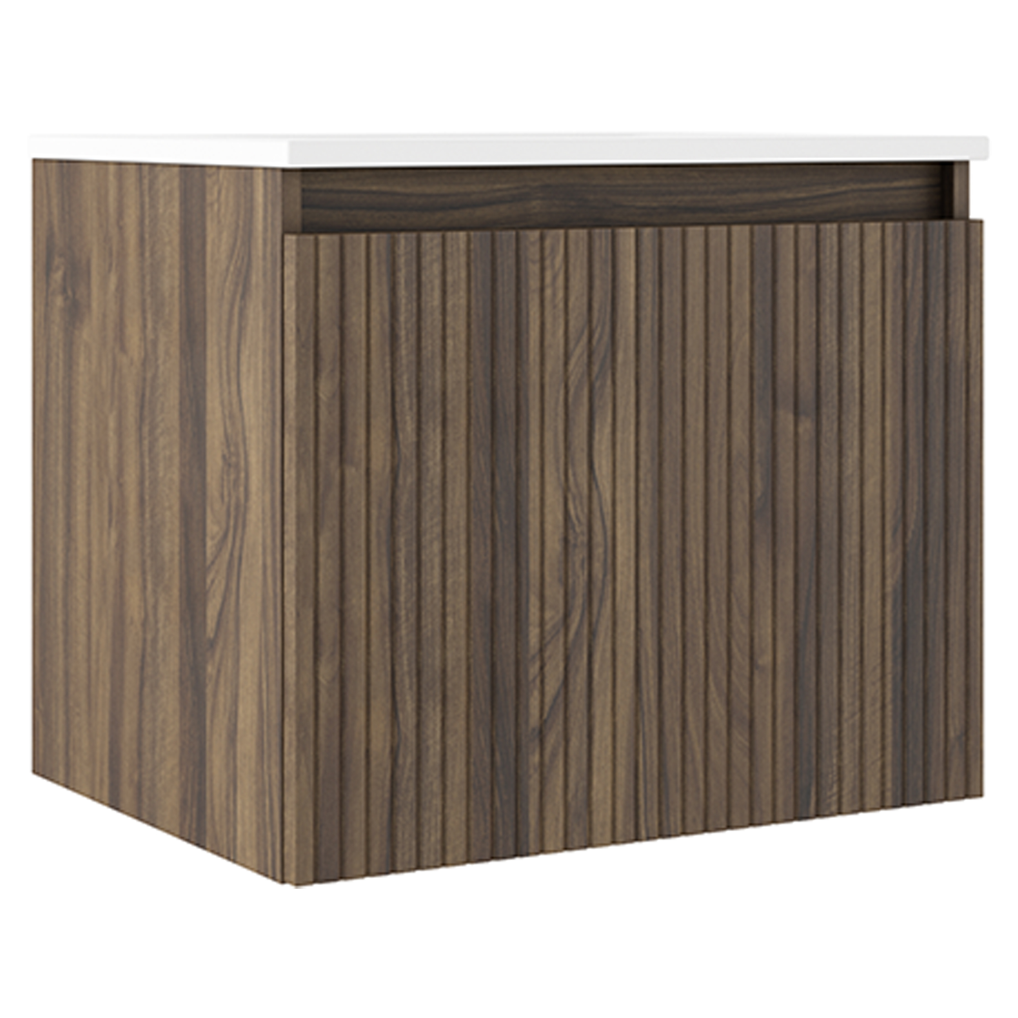Servantskap Picone Valnøtt Matt 60 cm med Servant Hvit Blank