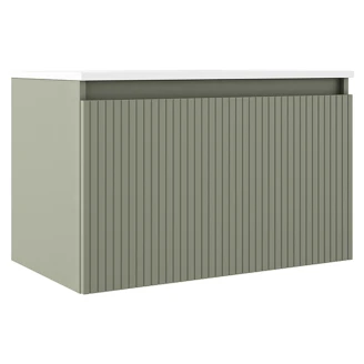 Servantskap <strong>Picone</strong>  Oliv Matt 80 cm med Servant Hvit Blank