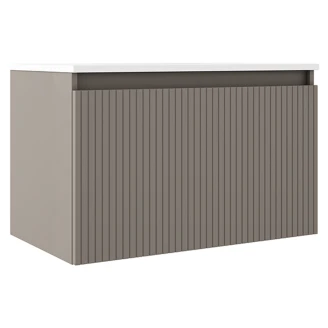 Servantskap <strong>Picone</strong>  Grå Matt 80 cm med Servant Hvit Blank