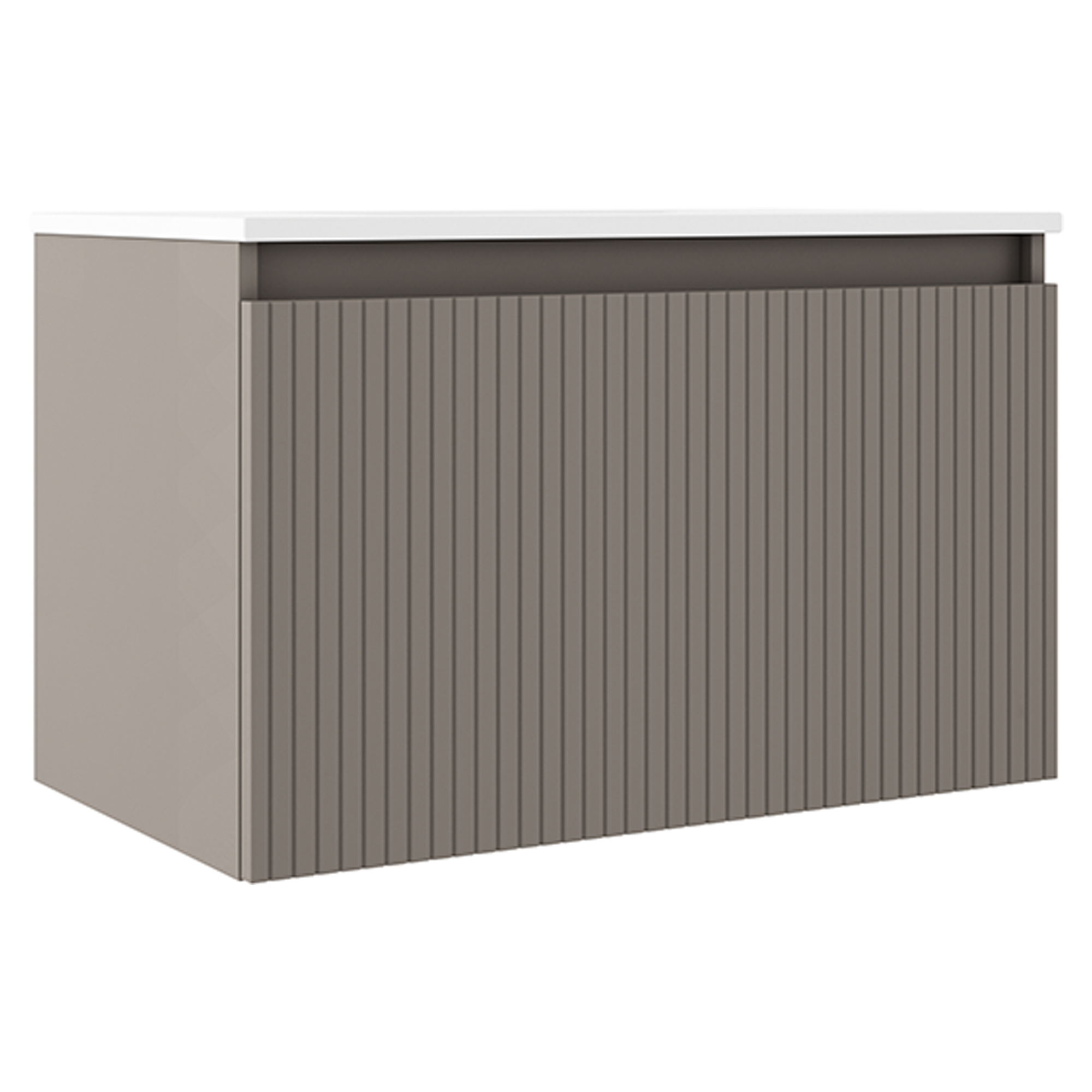 Servantskap Picone Grå Matt 80 cm med Servant Hvit Blank