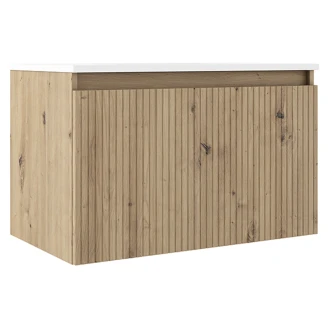 Servantskap <strong>Picone</strong>  Eik Matt 80 cm med Servant Hvit Blank