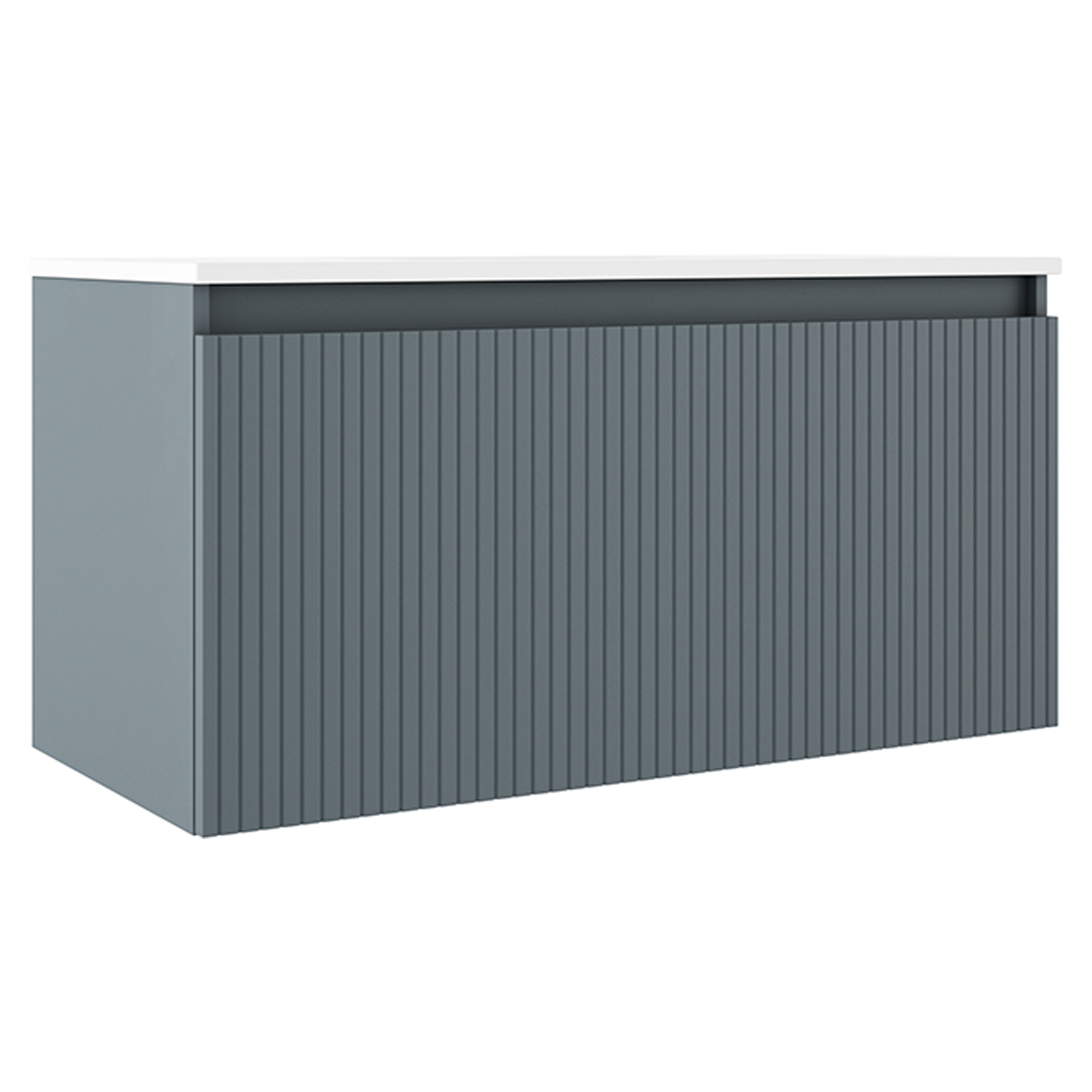 Servantskap Picone Blå Matt 100 cm med Servant Hvit Blank