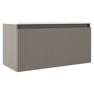 Servantskap <strong>Picone</strong>  Grå Matt 100 cm med Servant Hvit Blank