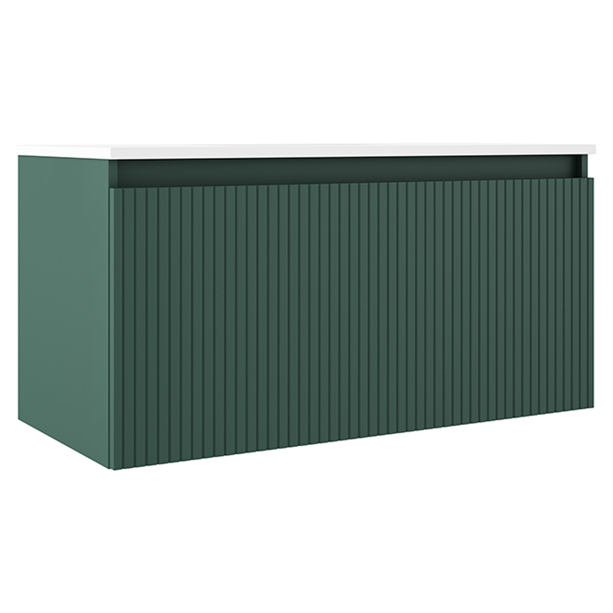 Servantskap Picone Grønn Matt 100 cm med Servant Hvit Blank