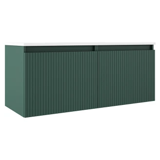 Dobbelt Servantskap <strong>Picone</strong>  Grønn Matt 120 cm med Servant Hvit Blank