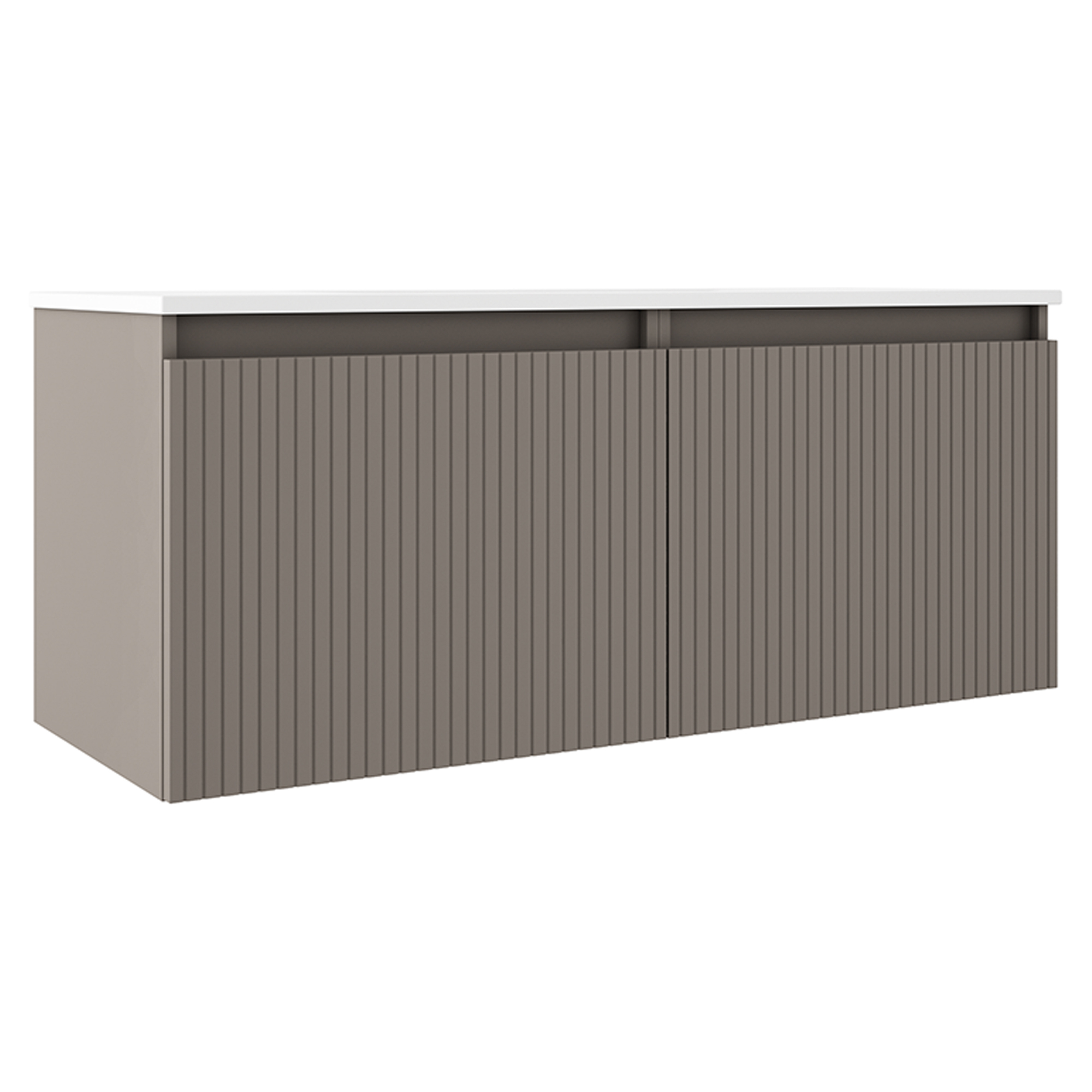 Dobbelt Servantskap Picone Grå Matt 120 cm med Servant Hvit Blank Høyre