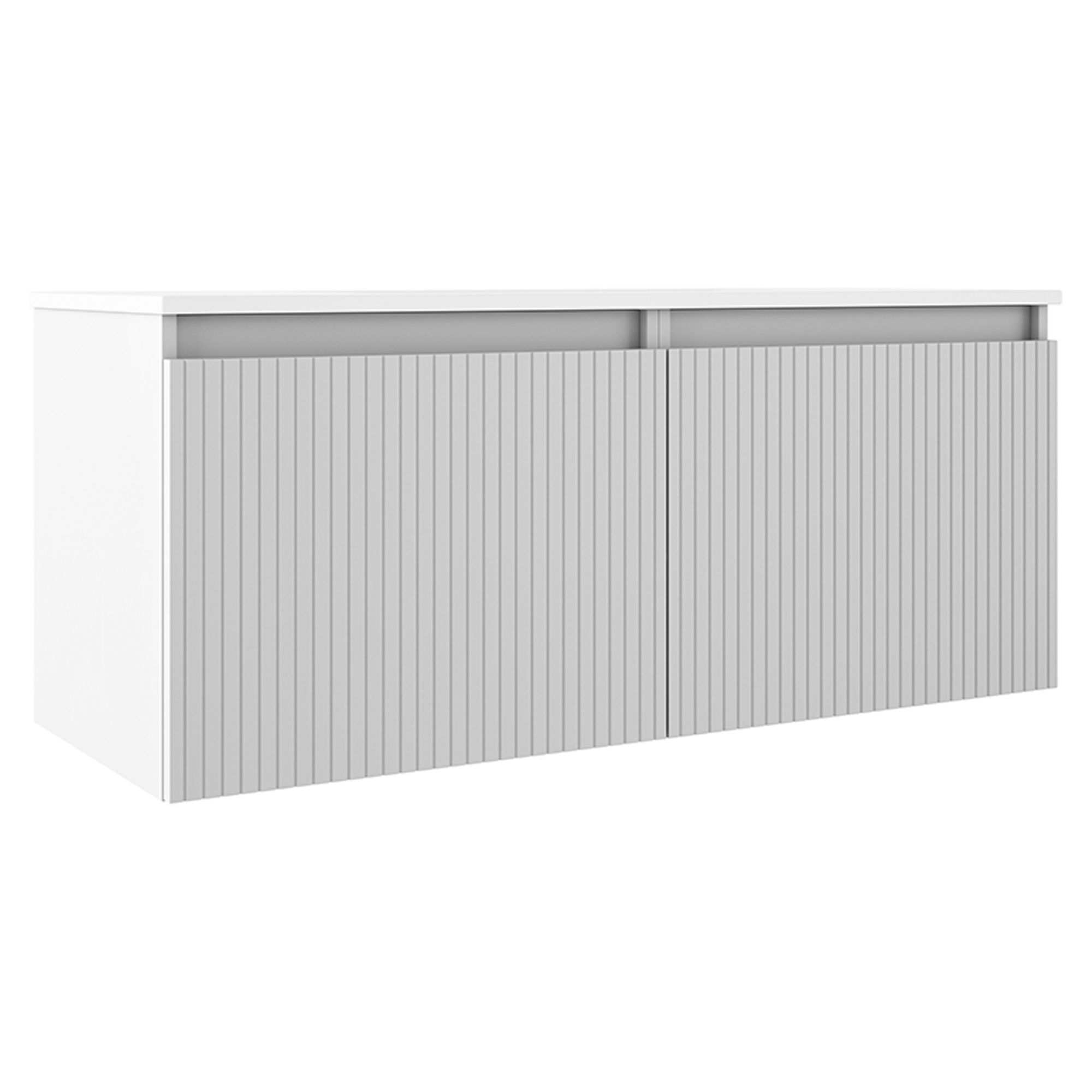 Dobbelt Servantskap Picone Hvit Matt 120 cm med Servant Hvit Blank Venstre