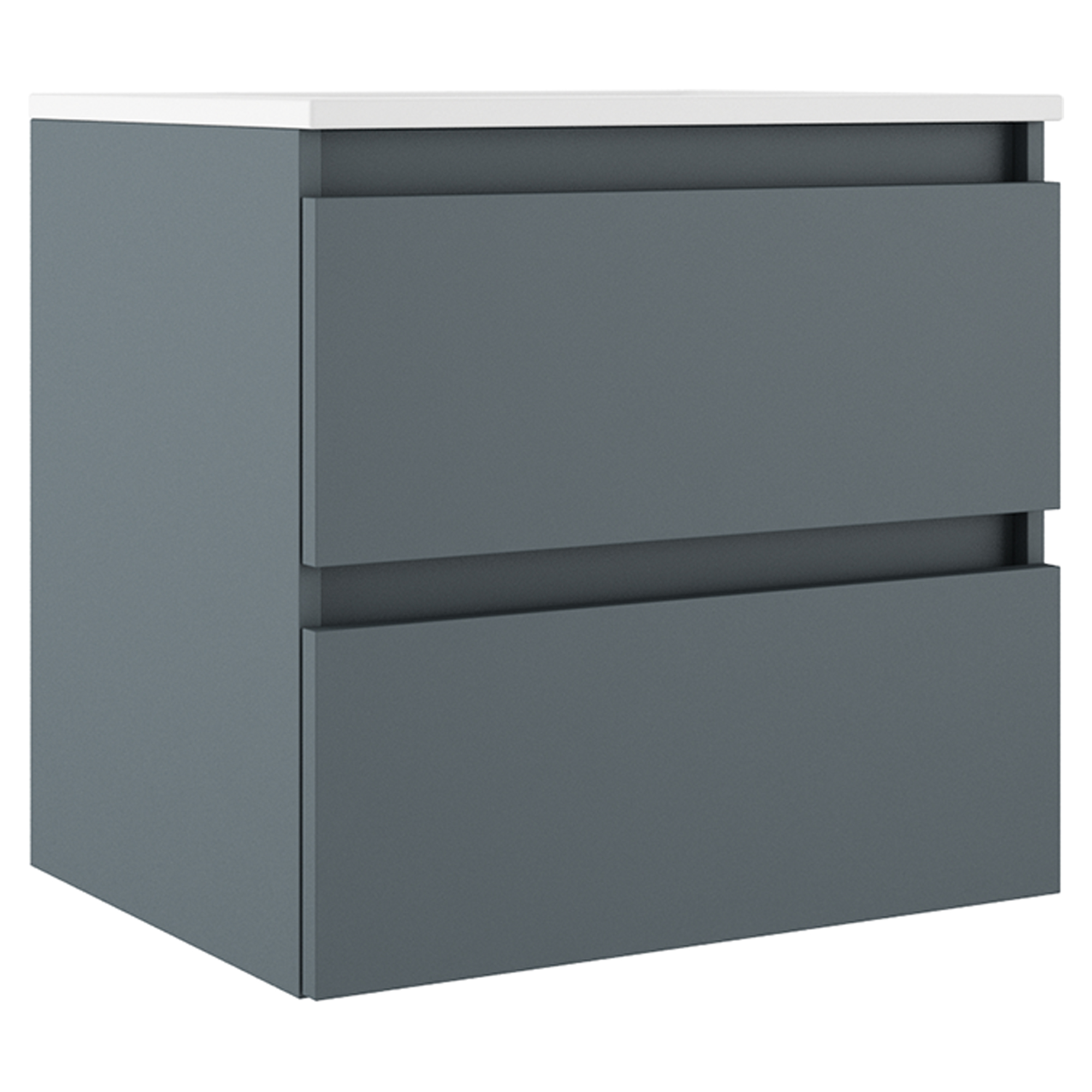 Servantskap Compakt Blå Matt 50x40 cm med Servant Hvit Blank