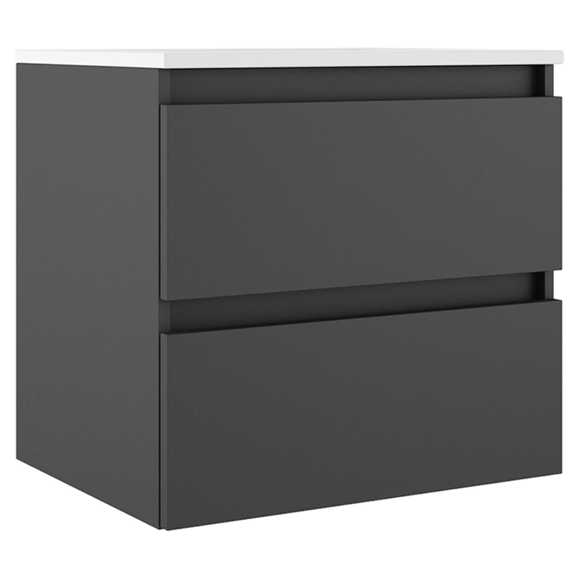 Servantskap Compakt Mørkgrå Matt 50x40 cm med Servant Hvit Blank