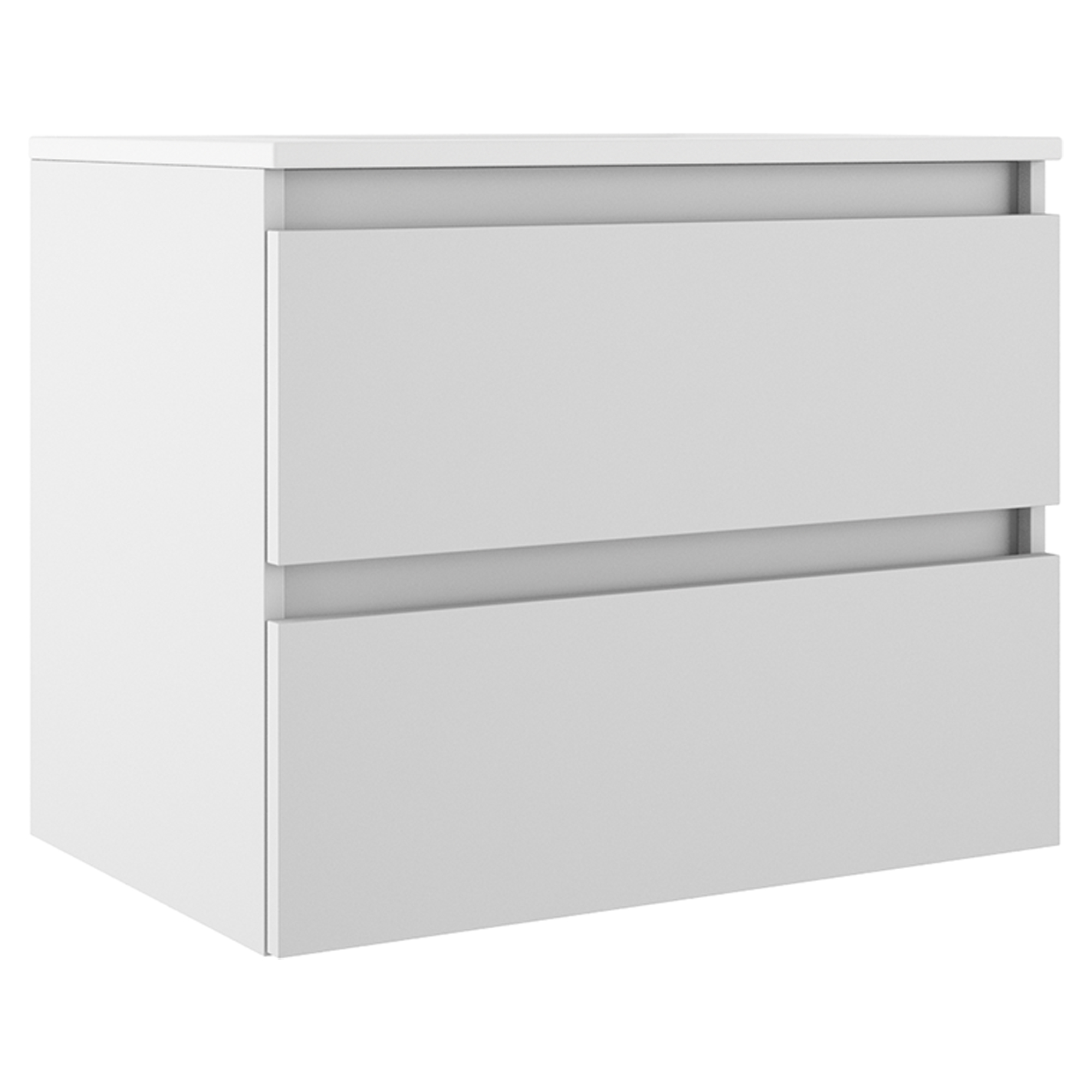 Servantskap Compakt Hvit Matt 70x40 cm med Servant Hvit Blank