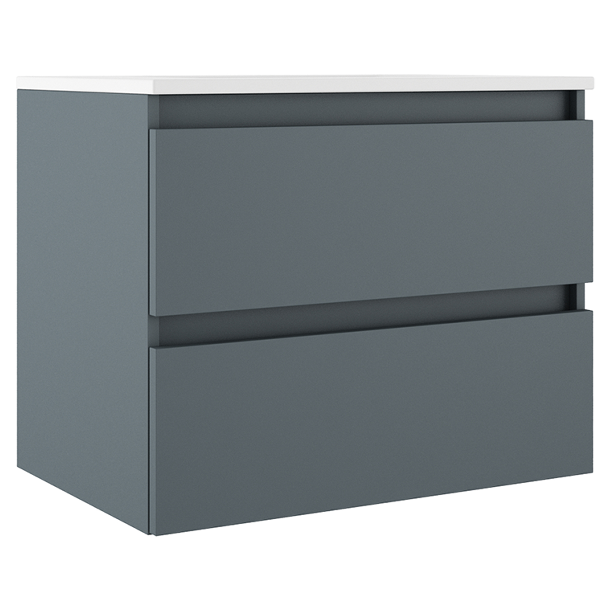 Servantskap Compakt Blå Matt 70x40 cm med Servant Hvit Blank
