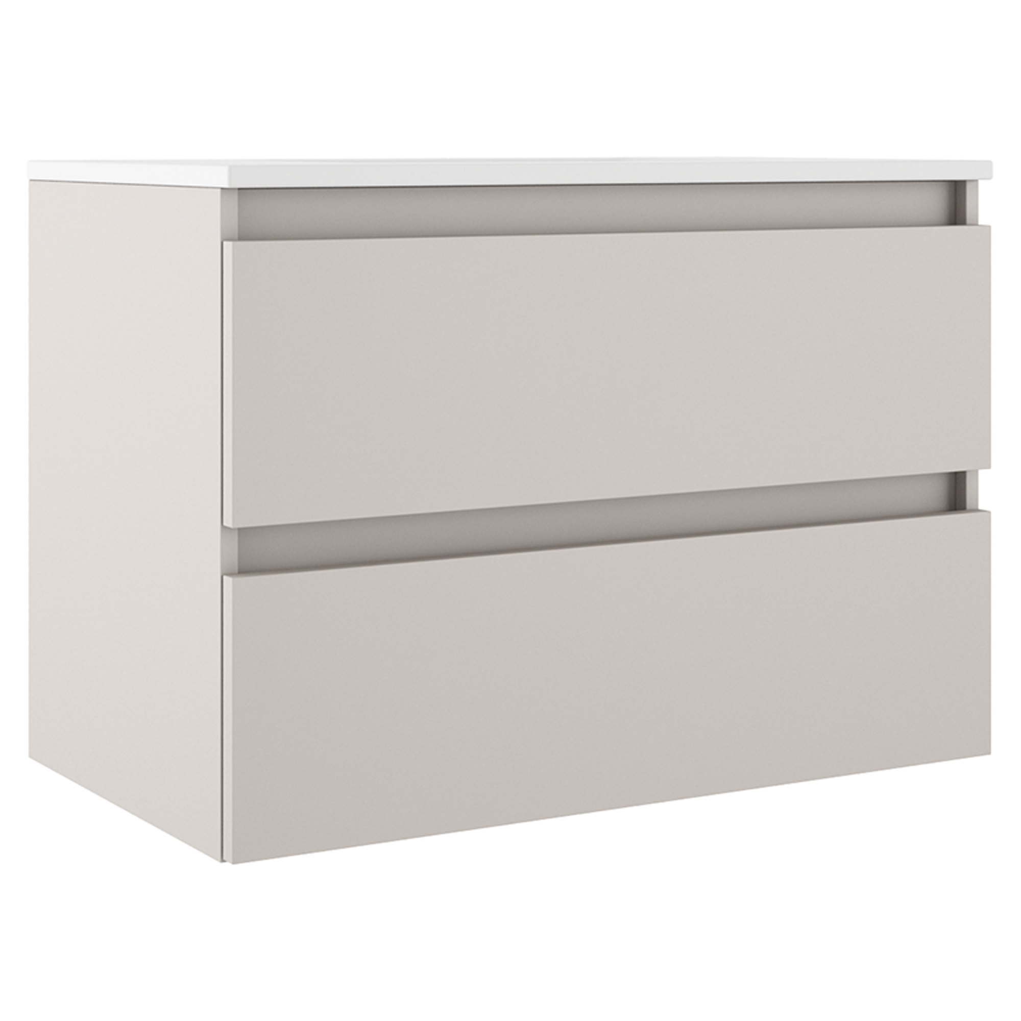 Servantskap Compakt Beige Matt 80x40 cm med Servant Hvit Blank