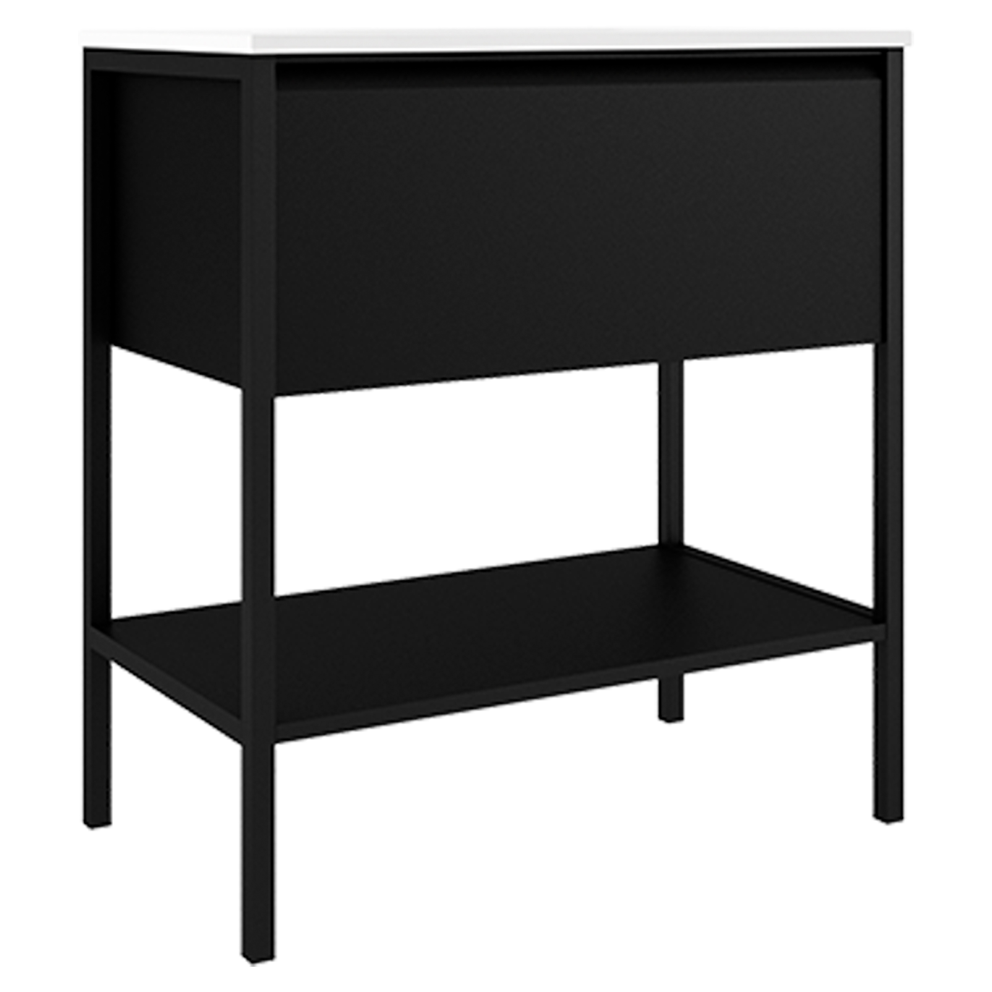 Servantskap Tone Svart Matt 80 cm 1 skuff med Servant