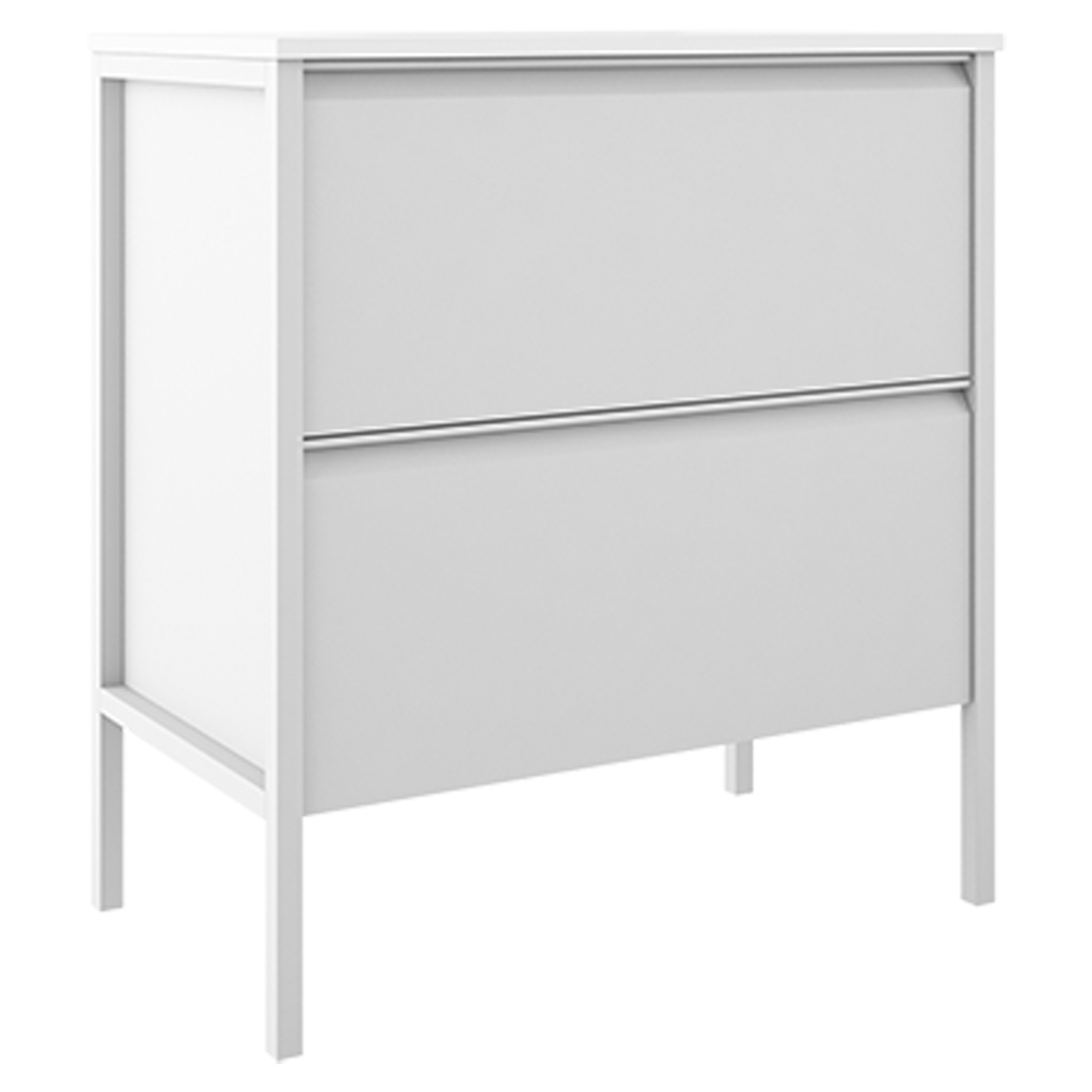 Servantskap Tone Hvit Matt 80 cm, 2 Skuffer med Servant