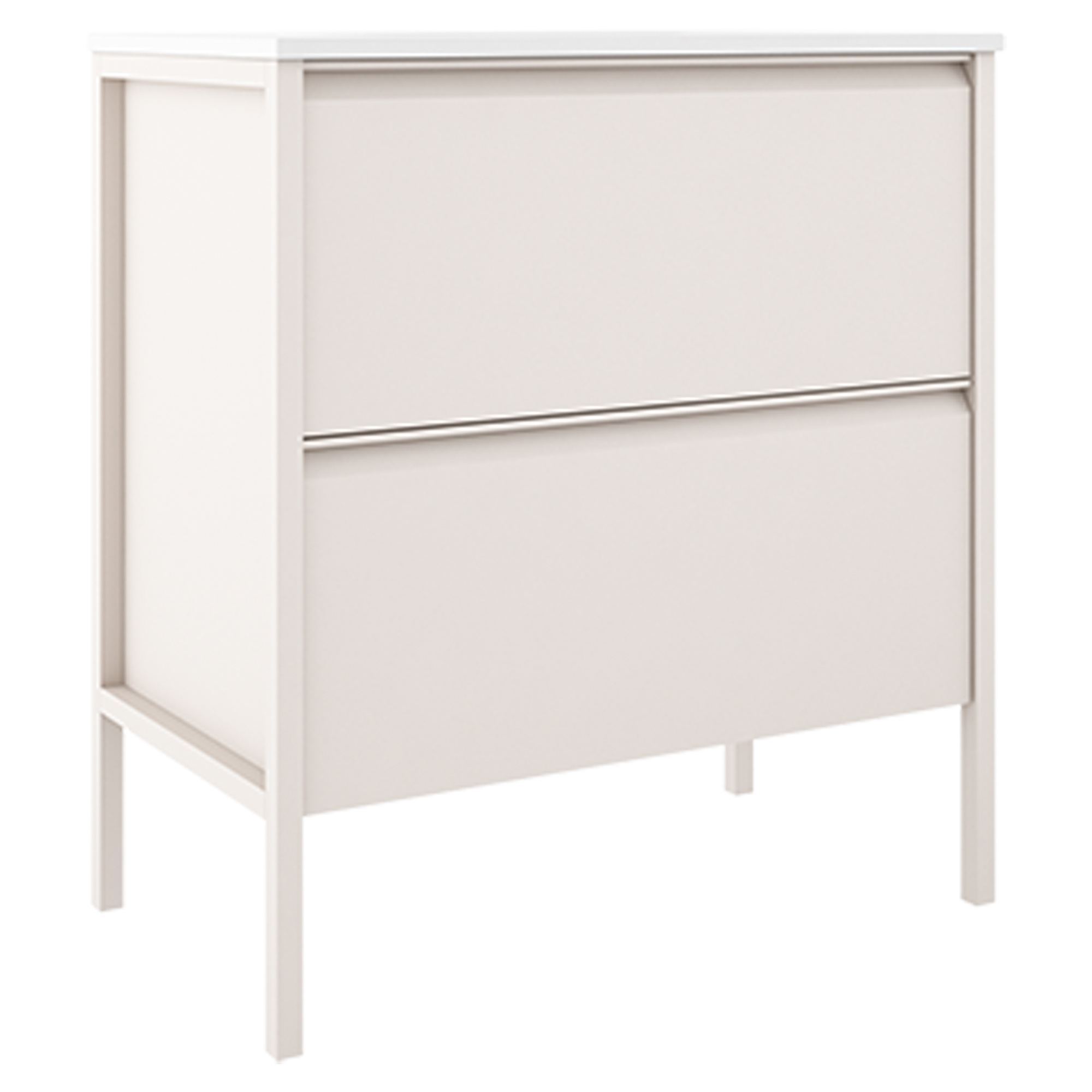 Servantskap Tone Beige Matt 80 cm, 2 Skuffer med Servant