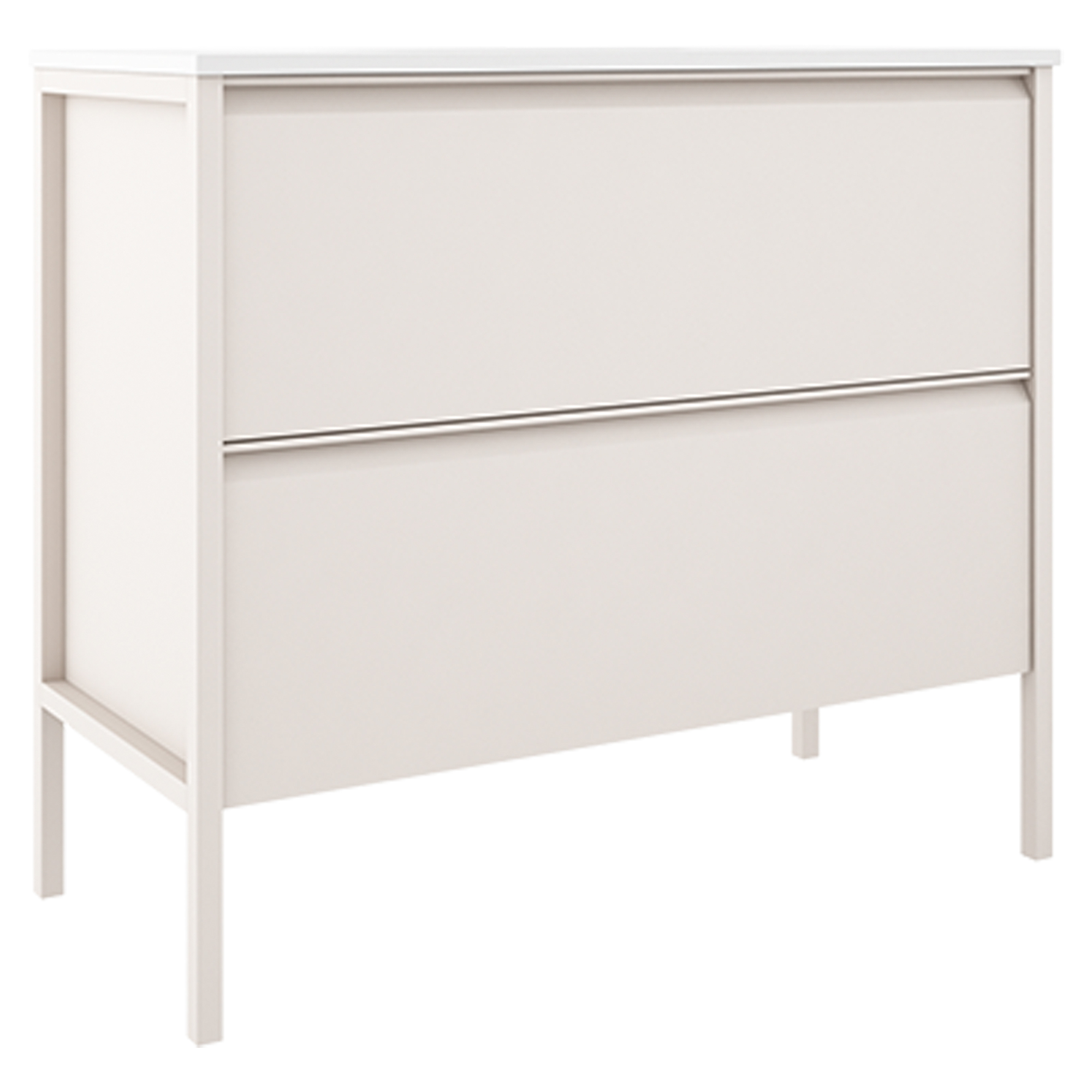 Servantskap Tone Beige Matt 100 cm, 2 Skuffer med Servant