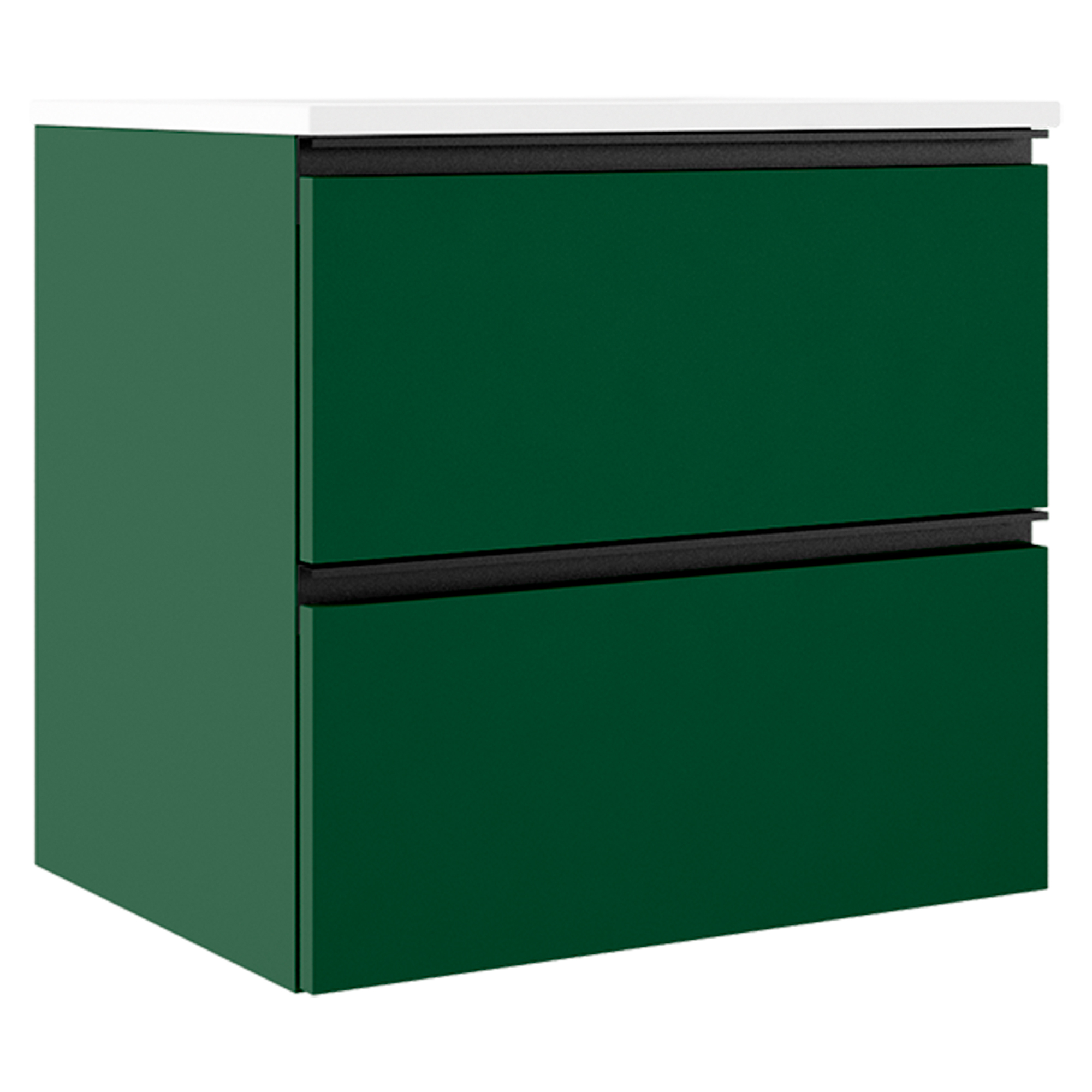 Servantskap Luna Grønn Matt 60 cm med Servant Hvit Blank