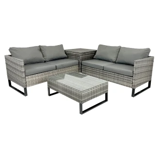 Loungesett med 2 Sofaer, Sofabord 80 cm & Moduldel <strong>Gråvik</strong>  Taupe