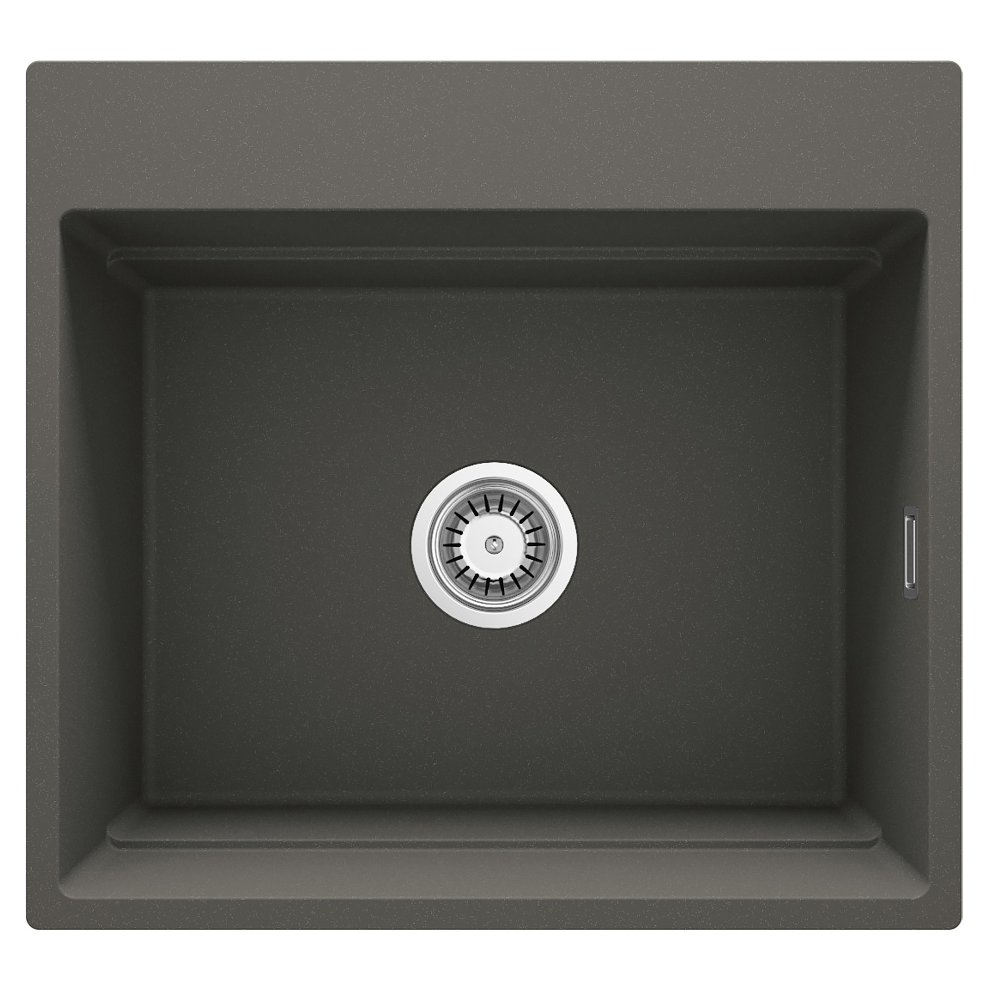 Granitt Kjøkkenvask Magnetic Antrasitt Metallic Matt 56x52 cm med Vannlås