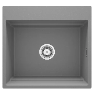 Granitt Kjøkkenvask <strong>Magnetic</strong>  Grå Metallic Matt 56x52 cm med Vannlås