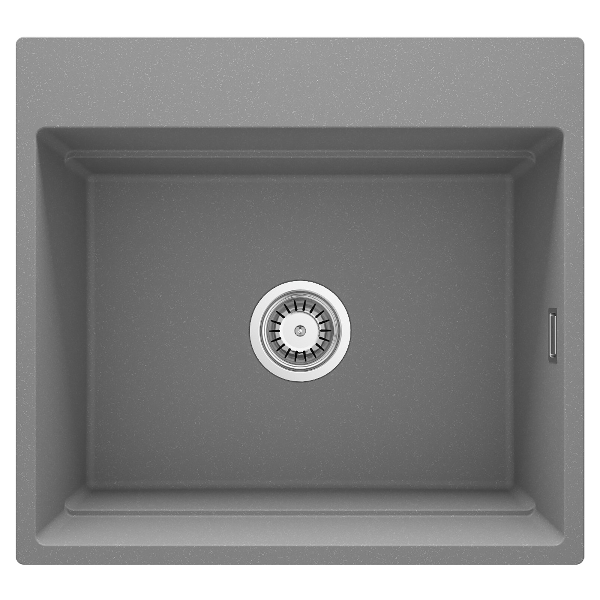 Granitt Kjøkkenvask Magnetic Grå Metallic Matt 56x52 cm med Vannlås