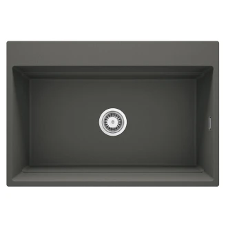 Granitt Kjøkkenvask <strong>Magnetic</strong> Antrasitt Metallic Matt 76x52 cm med Vannlås
