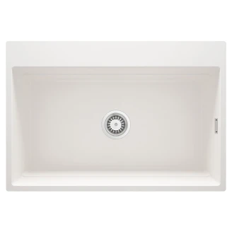 Granitt Kjøkkenvask <strong>Magnetic</strong>  Hvit Matt 76x52 cm med Vannlås