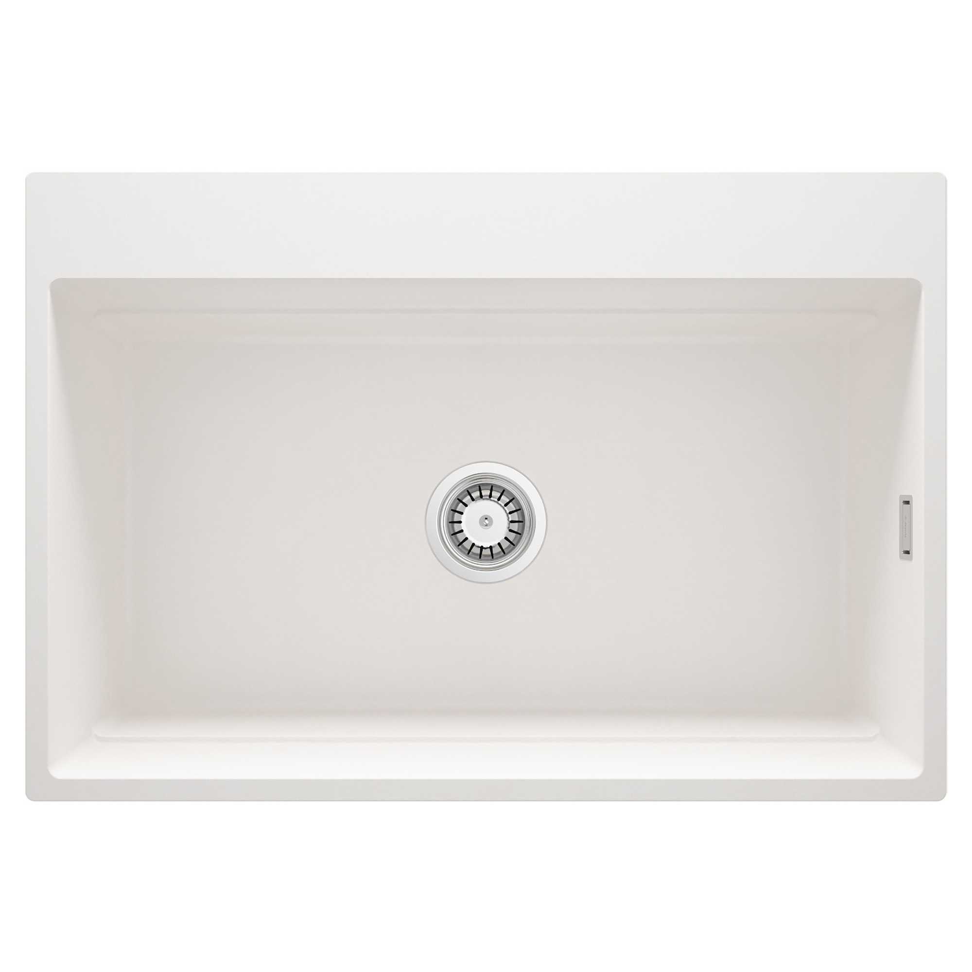 Granitt Kjøkkenvask Magnetic Hvit Matt 76x52 cm med Vannlås