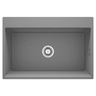 Granitt Kjøkkenvask <strong>Magnetic</strong>  Grå Metallic Matt 76x52 cm med Vannlås