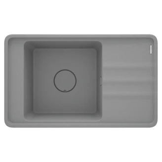 Granitt Kjøkkenvask <strong>Momi</strong> Grå Metallic Matt 82x50 cm med Vannlås