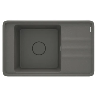 Granitt Kjøkkenvask <strong>Momi</strong>  Antrasitt Metallic Matt 82x50 cm med Vannlås