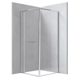 Dusjhjørne med Innfellbare Dører Blur 90x90 cm Krom Blank