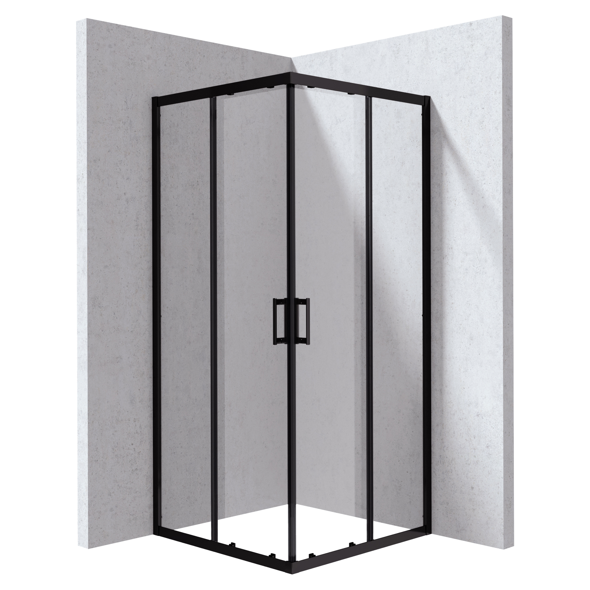 Dusjhjørne Funkia Evo Kvadratisk Svart 90x90 cm