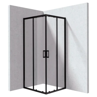 Duschhörn <strong>Funkia</strong>  Evo Rektangulär Svart 80x90 cm