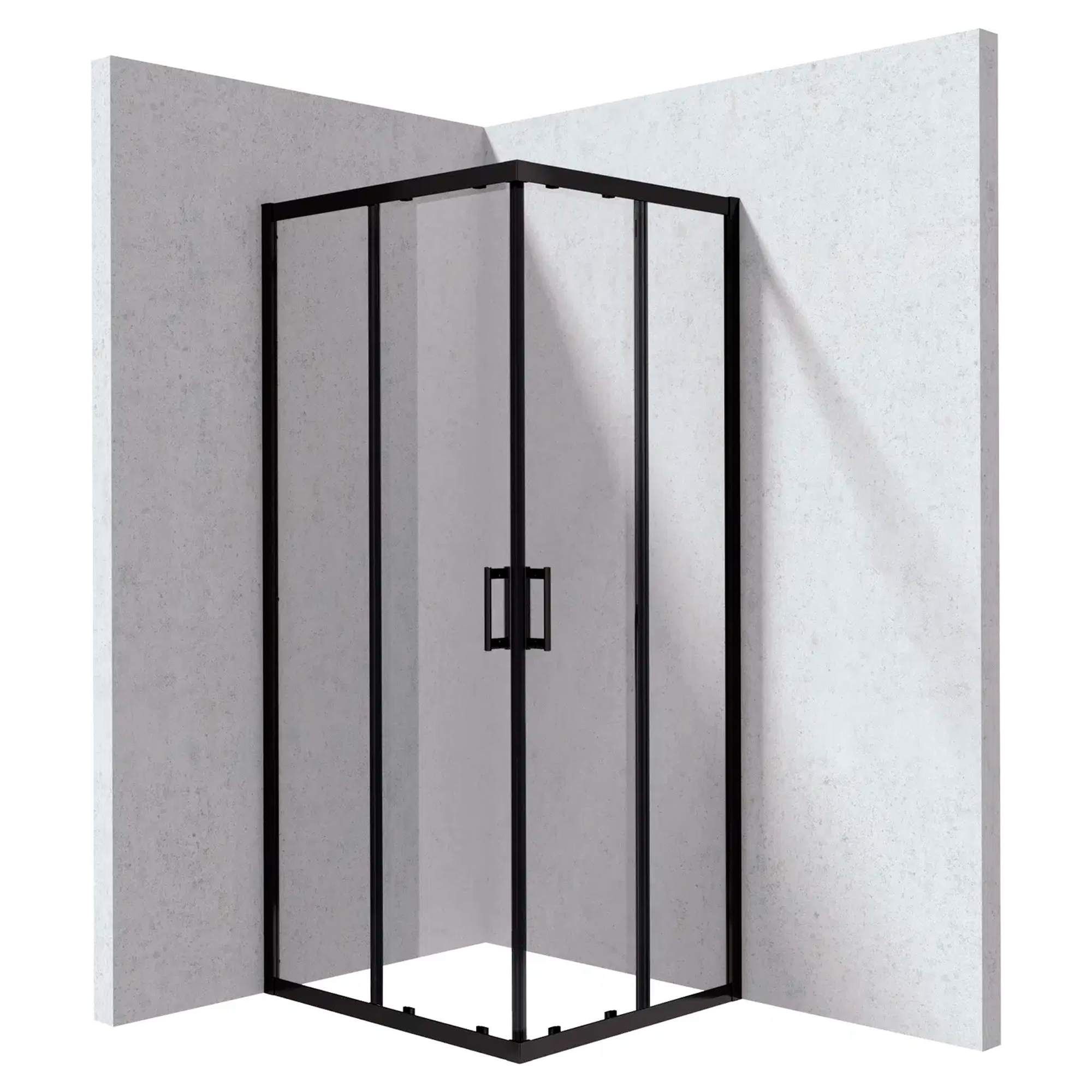 Dusjhjørne Funkia Evo Rektangulær Svart 80x90 cm
