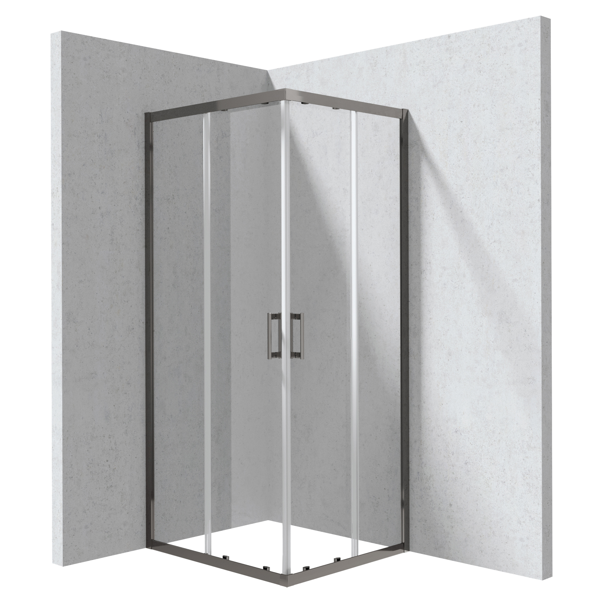 Dusjhjørne Funkia Evo Rektangulær Titanium 80x90 cm