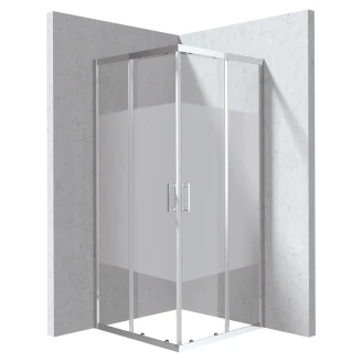 Duschhörn <strong>Funkia</strong>  Evo Kvadratisk Krom 80x80 cm Randigt Mönster