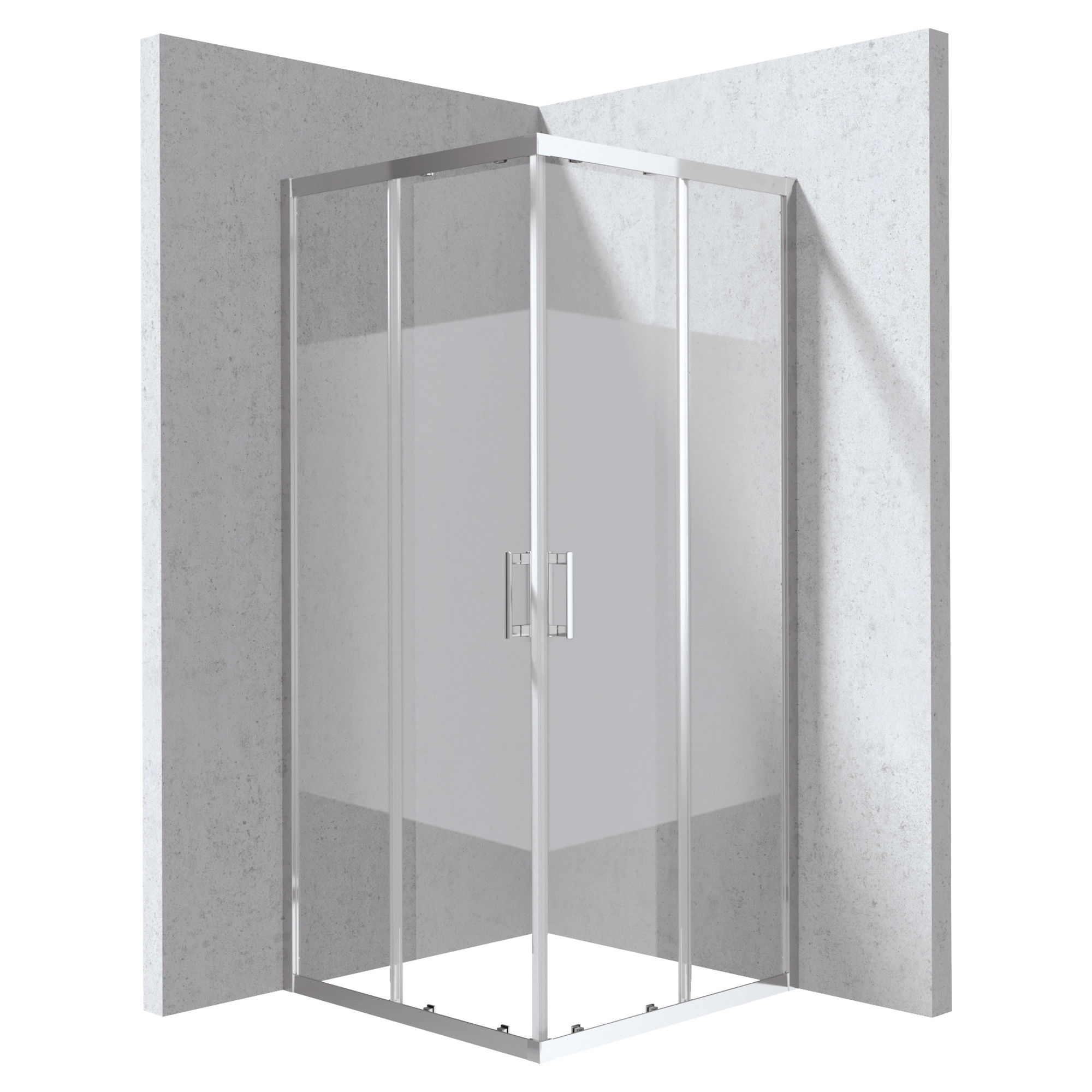 Dusjhjørne Funkia Evo Kvadratisk Krom 80x80 cm Stripet Mønster