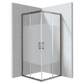 Duschhörn <strong>Funkia</strong>  Evo Kvadratisk Titanium 80x80 cm Randigt Mönster