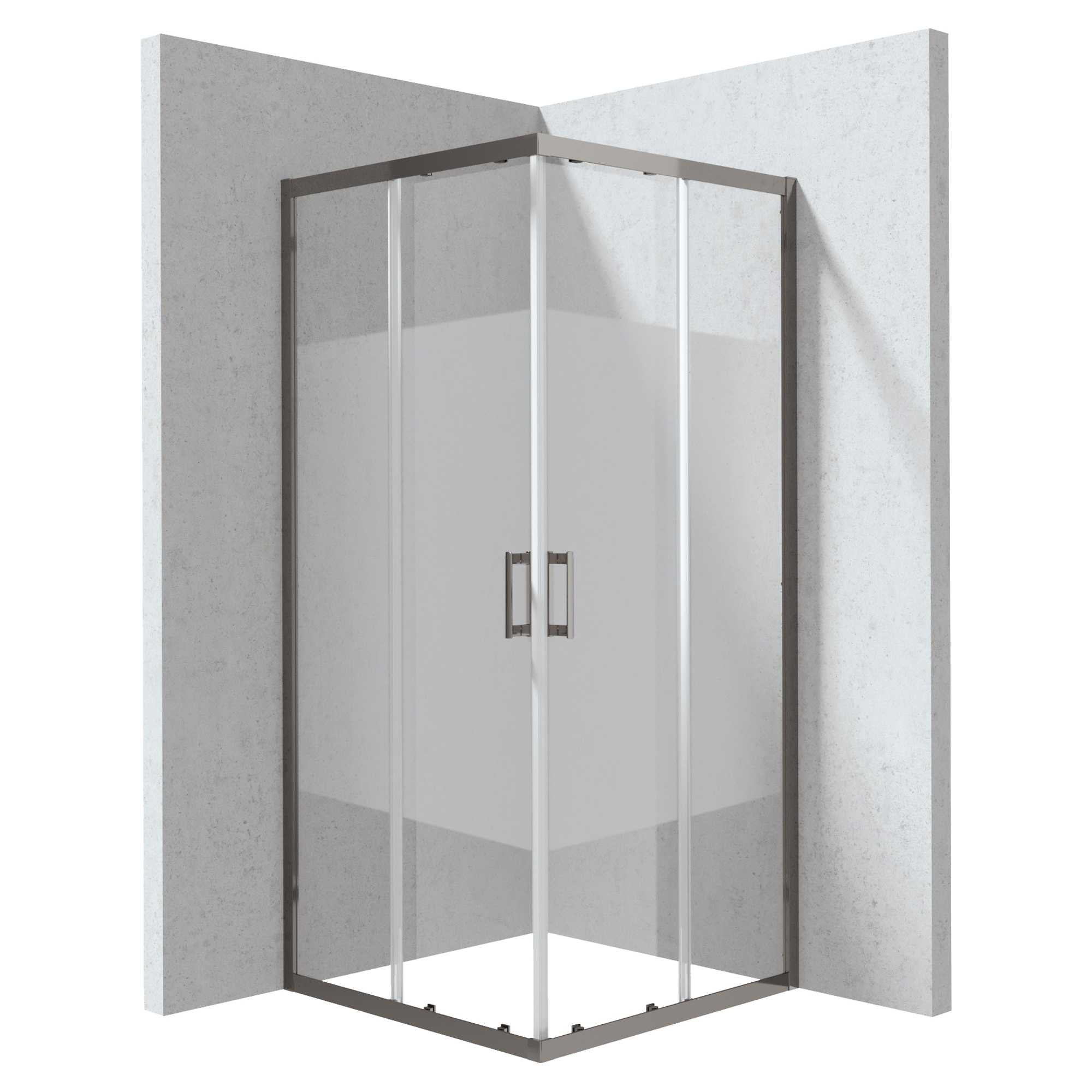 Dusjhjørne Funkia Evo Kvadratisk Titanium 90x90 cm Stripet Mønster
