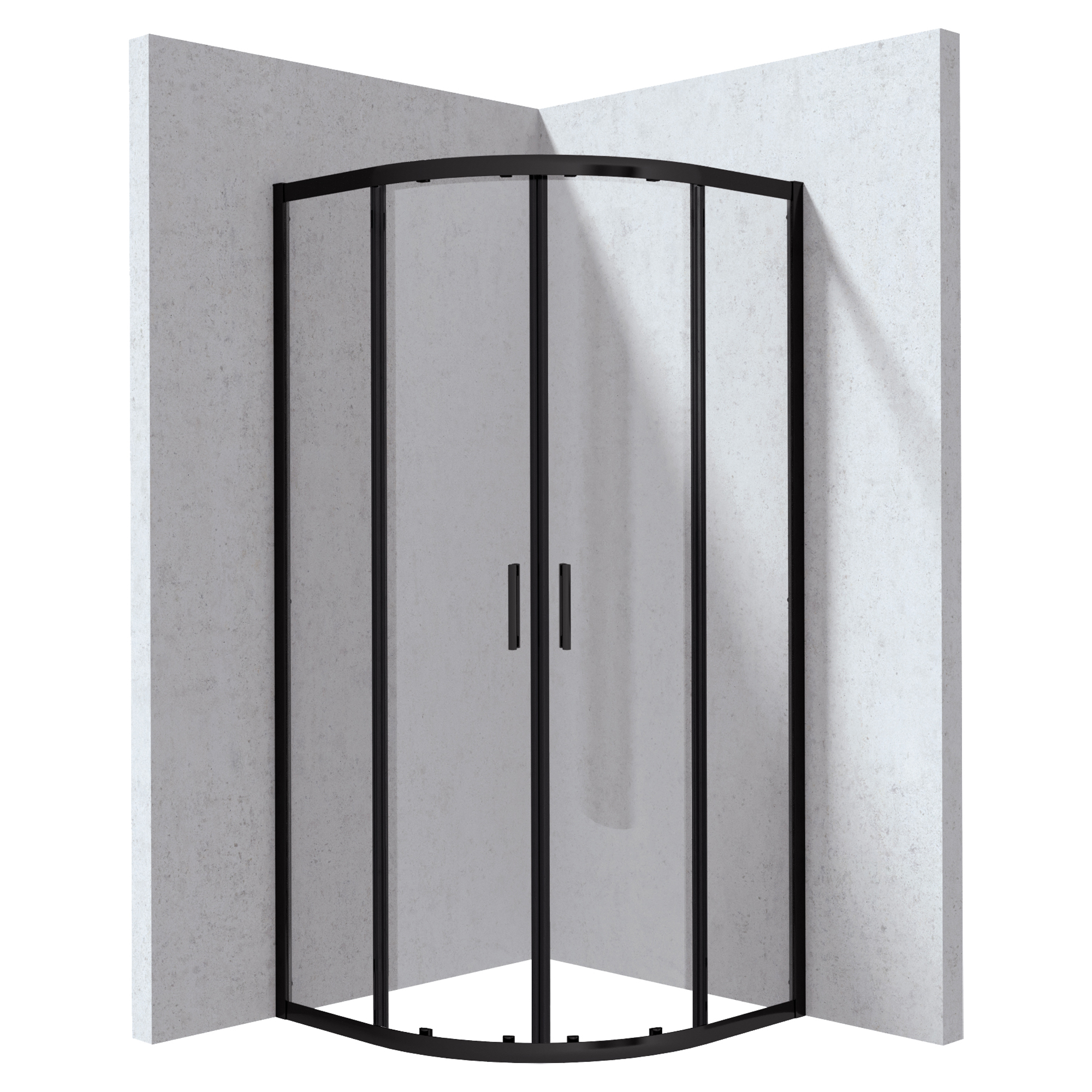 Dusjhjørne Funkia Evo Rund Svart 80x80 cm