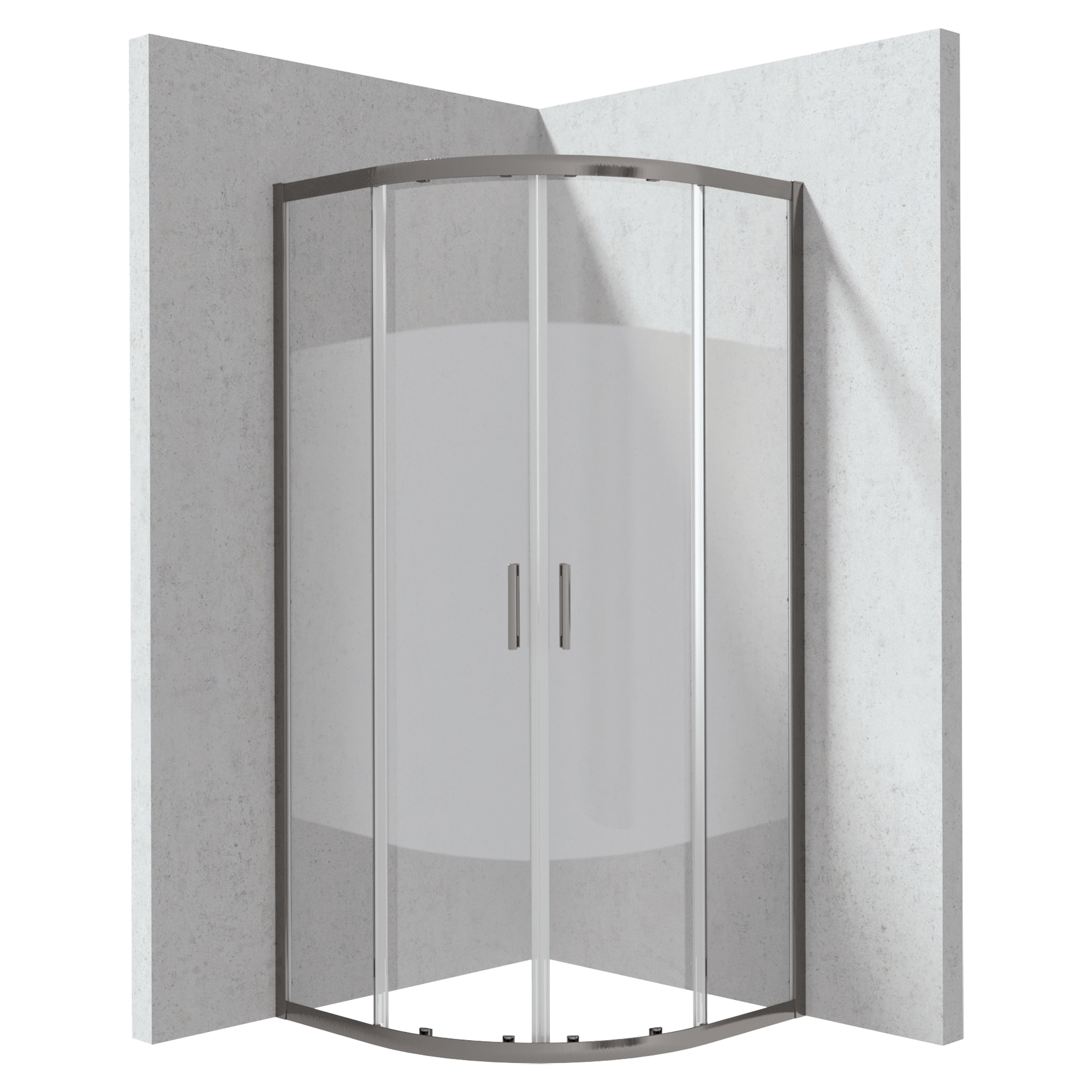 Dusjhjørne Funkia Evo Rund Titanium 90x90 cm Stripet Mønster