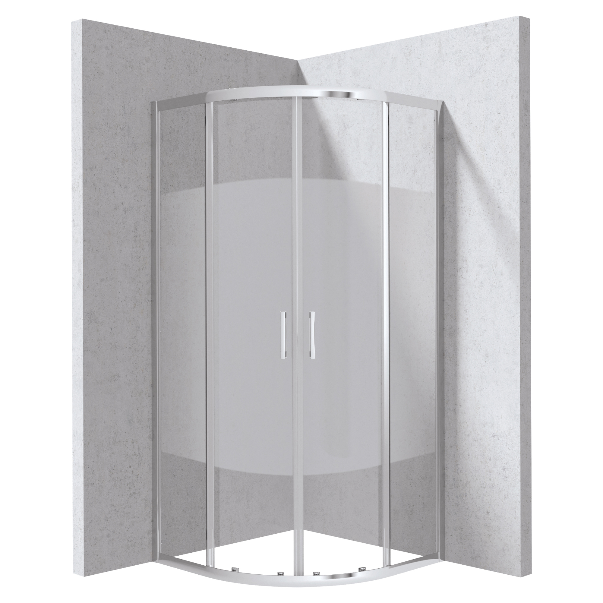 Dusjhjørne Funkia Evo Rund Krom 80x80 cm Stripet Mønster
